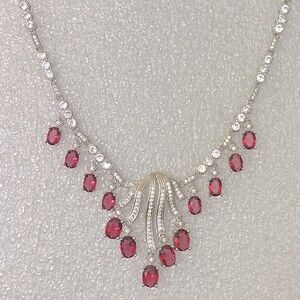 Luxury Rhodolite Garnet Necklace (925 silver)